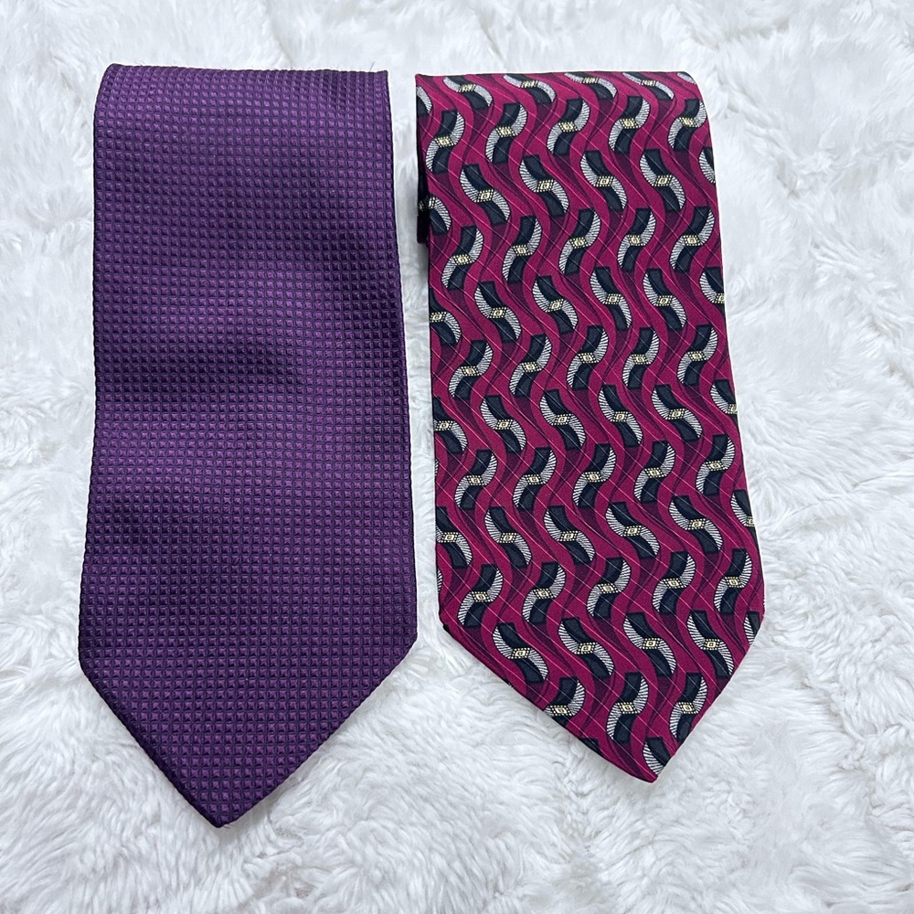 Two (2) Valentino Men's Tie‎ 100% Silk Made in Italy